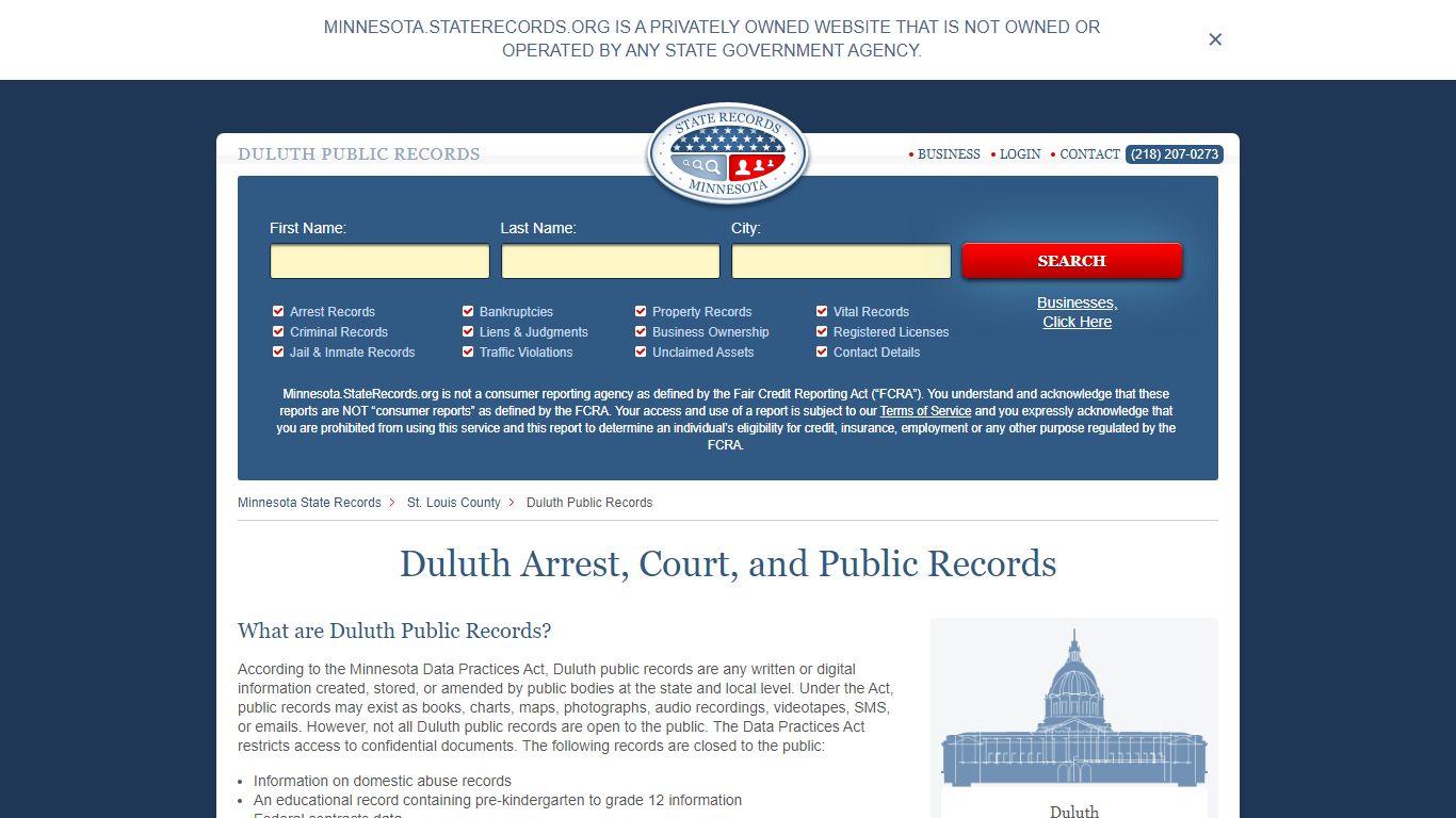 Duluth Arrest and Public Records | Minnesota.StateRecords.org