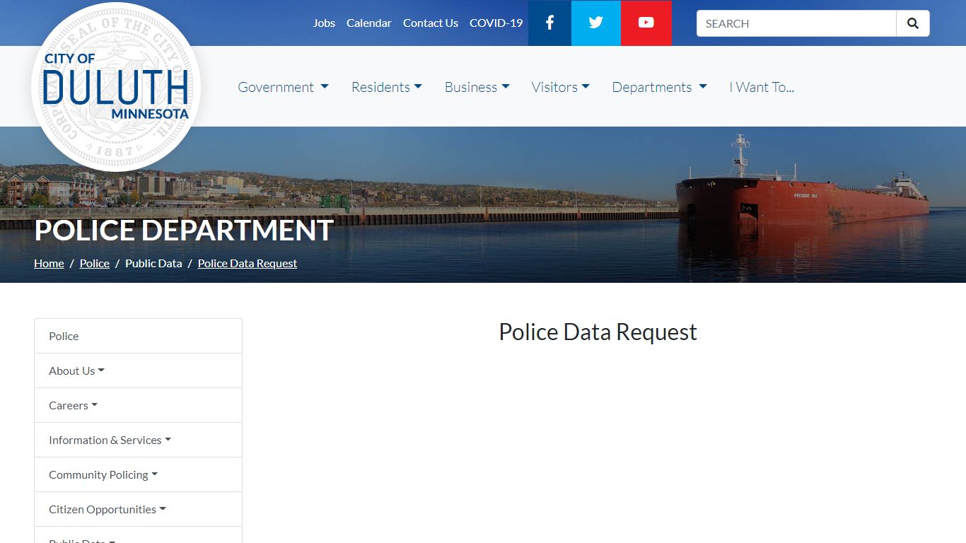 Police Data Request - Duluth, Minnesota